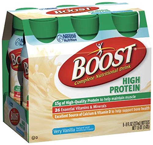 BOOST High Protein Nutritional Energy Drink, Vanilla, 8 Ounce Bottle (Pack of 24)