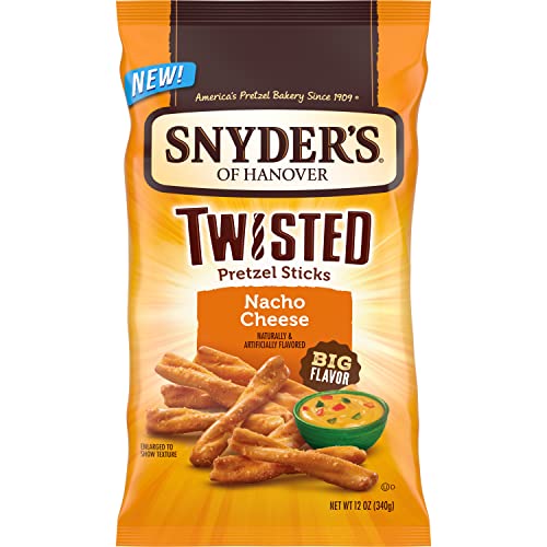 Snyder's of Hanover, Nacho Cheese Twisted Pretzel Sticks, 12-Oz. Bag