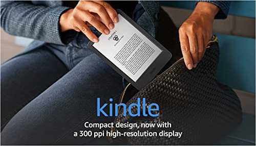 Kindle (2022 release)  The lightest and most compact Kindle, now with a 6 300 ppi high-resolution display, and 2x the storage - Without Lockscreen Ads - Black