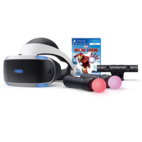 PlayerO Play-Station VR Marvel's Iron Man VR Bundle: Play-Station VR Headset, Camera, 2 Move Motion Controllers, Marvel's Iron Man VR Digital Code for PS-4 PS-5, White