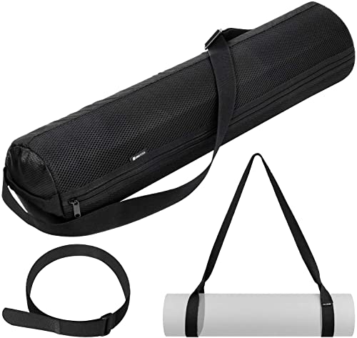 UMIA Yoga Mat Bag with Strap 1/4-inch Thick Yoga Mat Holder Exercise Yoga Mat Carrier Adjustable Strap Carrying Bag Yoga Gear for Women and Men
