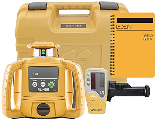 Topcon RL-H5B Self Leveling Horizontal Rotary Laser with Bonus EDEN Field Book, IP66 Rating Drop, Dust, Water Resistant, 400m Construction Laser, Includes LS-80L Receiver, Detector Holder, Soft Case