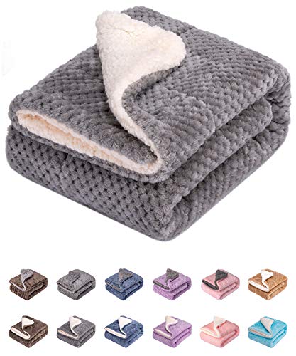Fuzzy Dog Blanket or Cat Blanket or Pet Blanket, Warm and Soft, Plush Fleece Receiving Blankets for Dog Bed and Cat Bed, Couch, Sofa, Travel and Outdoor, Camping (Blanket (24" x 32"), DW-Flint Gray)