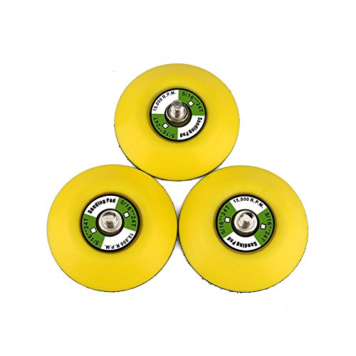 Ouya 3PCS 3" Hook and Loop Backing Pads 5/16"-24 Threads Polishing Buffing Plate for Dual Action Car Polisher