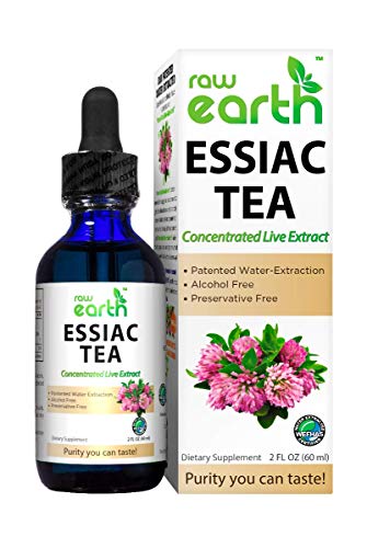 Raw Earth Essiac Tea Extract - 8 Herb Blend - Organic Ingredients - Prized Rene Caisse Recipe - Patented Water Extraction - Lymphatic Drainage & Cleanse Support - Citric Acid Free - Alcohol Free - 2oz