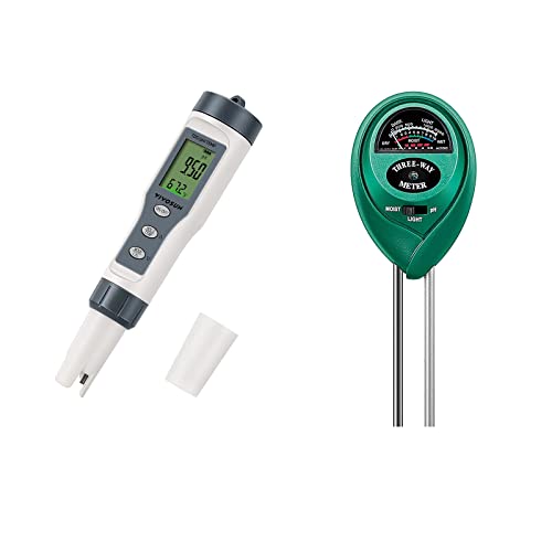 VIVOSUN 3-in-1 Digital pH Meter with ATC, Soil Tester for Moisture, pH and Light-Indoor and Outdoor Use