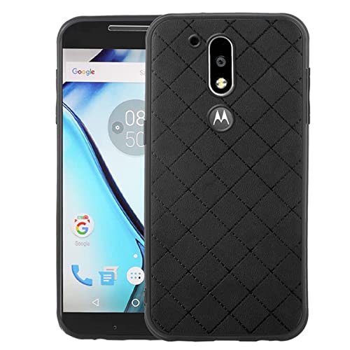 ELISORLI Compatible with MotoG4 / Moto G4 Plus Case Rugged Thin Cell Accessories Anti-Slip Fit Rubber TPU Mobile Phone Cover for Motorola G 4th Gen Generation G 4 4plus G4plus 4G G4+ Women Men Black