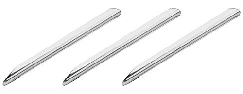 3PK Spatula Scoops, 6.3" - Stainless Steel, Polished - Semi-Circular Cross Section - Rounded End & Pointed End - Eisco Labs