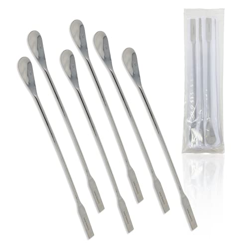 Scientific Labwares Stainless Steel Lab Spatula with Flat Square/Spoon Ends - 9 in. (6PK)