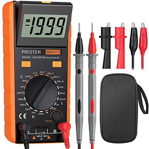 Proster LCR Meter LCR Multimeter Tester for Capacitance Resistance Inductance Measuring Meter with LCD Over-Range Display