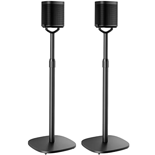 Perlegear Speaker Stands for Sonos One, One SL, Play:1, Play:5, Height Adjustable Floor Speaker Stands for Sonos, Heavy-Duty Surround Sound Speaker Stand Holds up to 15 lbs, PGSS10