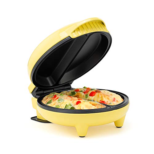 Holstein Housewares - Non-Stick Omelet & Frittata Maker, Yellow - Makes 2 Individual Portions Quick & Easy