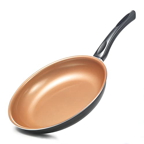 Cupertino Omlette Pan, Non Stick Frying Pan Small Copper Skillet, Egg Pan Nonstick with Healthy Coating, 100% PFOA Free, Dishwasher Safe - 8 Inch