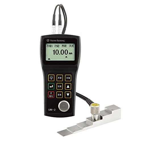 YUSHI UM2 Series UM-2 Handheld Portable Ultrasonic Thickness Gauge Tester Meter 0.03'' to 12'' / PT-08 Probe P-E (pulse-echo), Interchangeable Probe/Transducer Option Available