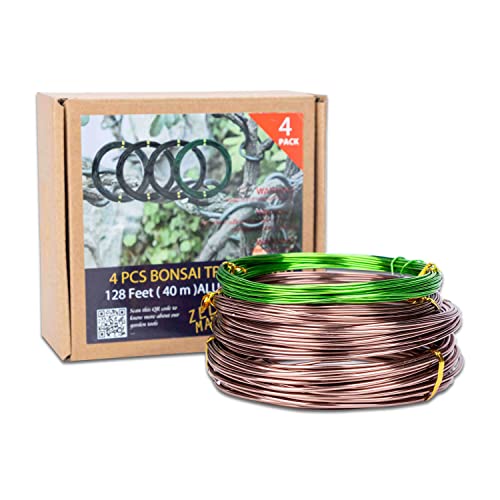 Bonsai Training Wire Set of 4 - Total 128 Feet(32 Feet Each Size) 3 Size - 1.0MM,1.5MM,2.0MM - Corrosion and Rust Resistant