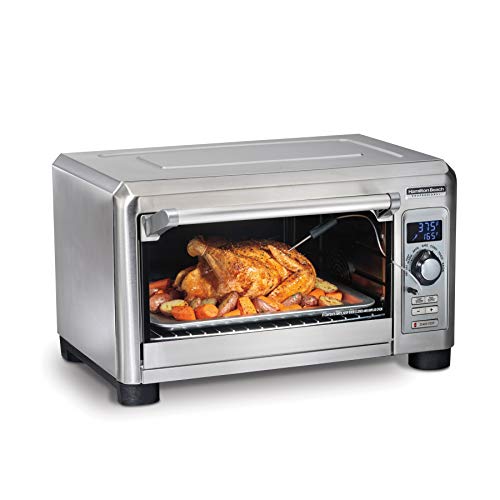 HAMILTON BEACH PROFESSIONAL Digital Convection Countertop Toaster Oven, Large 6-Slice, Temperature Probe, Bake Pan and Broil Rack, Stainless Steel (31240)