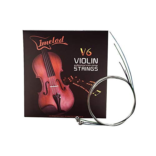 Imelod Violin strings Universal Full Set (G-D-A-E) violin Fiddle String Strings Steel Core Nickel-silver Wound with Nickel-plated Ball End for 4/4 3/4 1/2 1/4 Violins