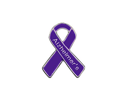 Alzheimer's Awareness Purple Pins - Purple Ribbon Awareness Pins for Alzheimer's Disease Awareness Month (25 Pins)