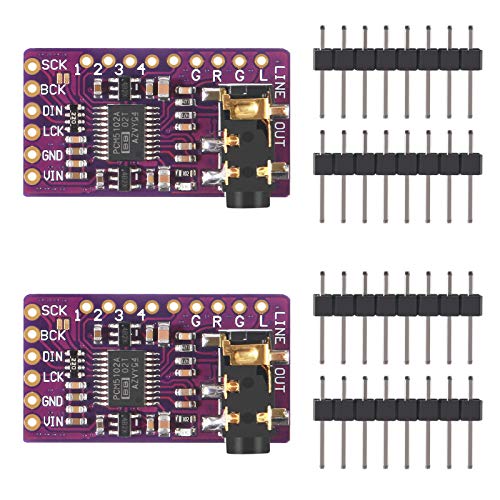AITRIP 2 pcs PCM5102 I2S IIS Lossless Digital Audio DAC Decoder Module Stereo DAC Digital-to-Analog Converter Voice Module Compatible with Arduino Raspberry Pi