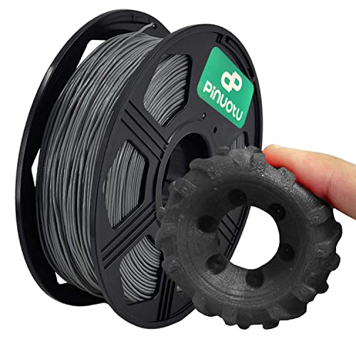 Pinuotu 3D Printer Filament, 95A TPU Filament 1.75mm, Flexible Filament, 0.8KG Spool,Dimensional Accuracy +/- 0.03 mm, Soft TPU Filaments of High Elasticity(Grey)