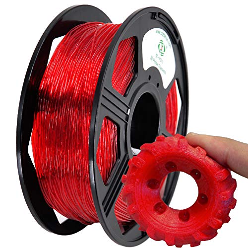 YOYI YOYI 3D Printer Filament, 95A TPU Filament 1.75mm, Flexible Filament, 0.8KG Spool,Dimensional Accuracy +/- 0.03 mm, Soft TPU Filaments of High Elasticity (Red)