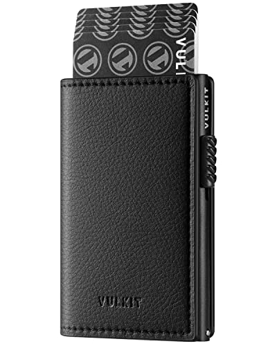 VULKIT Minimalist Card Holder Wallet Pop Up Cards RFID Protection Holds Up to 10 Cards