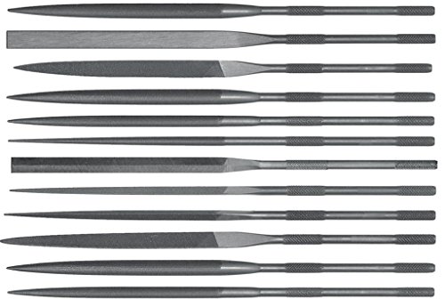 Grobet File Co. 12 Pc. Assorted Shapes Needle File Set - OVERALL LENGTH: 5-1/2" CUT TYPE: Cut #2