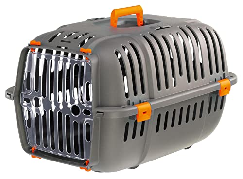 Ferplast Jet Pet Carrier: Value Dog Carrier Suitable for XS Dog Breeds & Small Cats, Assembled Dimensions: 22L x 14.5W x 13H inches, Orange, (73043023PBUS)