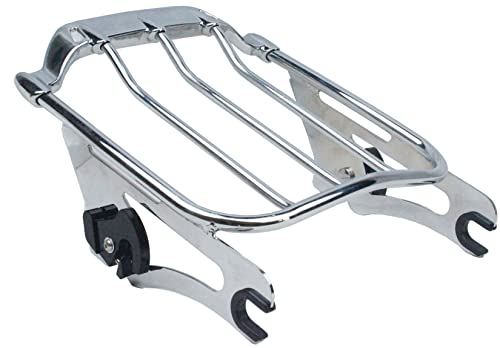 YHMOTO Two Up Air Wing Luggage Rack Mounting Rack Compatible for Harley Davidson Touring 2009-2022 Street Glide Electra Glide Road Glide Road King (Chrome)
