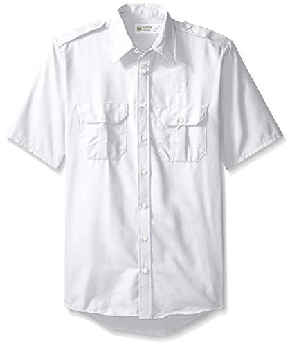 Horace Small Men's Big and Tall Classic Short Sleeve Security Shirt, White, Large