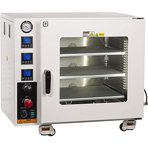Across International AT32.110 3.2 Cu. Ft. 18" x 18" x 18" Vacuum Oven with 3 Heated Shelves, All SST Tubing/Valves, Oil-Filled Gauge, 110V, 50/60 Hz, 1500W