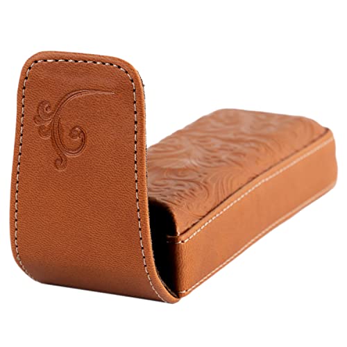 Hard Eyeglass Case Classic Style Brown, PU Leather Glasses Case for Women, Eyeglasses Cases, Reading Glass Case, Spectacles Box For Eyeglass