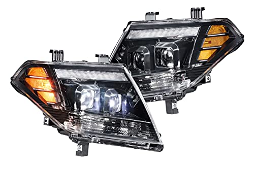 Morimoto XB Hybrid LED Headlight Housing Upgrade, Fits 2009-2019 Nissan Frontier, Plug and Play Replacement, DOT Approved Assembly with LED Headlights (High/Low), DRLs, & UV Coated Lenses (1x LF475)