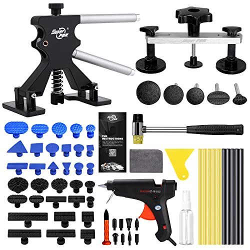 AUTOPDR Paintless Dent Repair Kit, Car Dent Removal Tool with New Leveling Hammer and 33 Pull Tabs, Suitable for Removing Dents of Various Sizes and Hail Damage