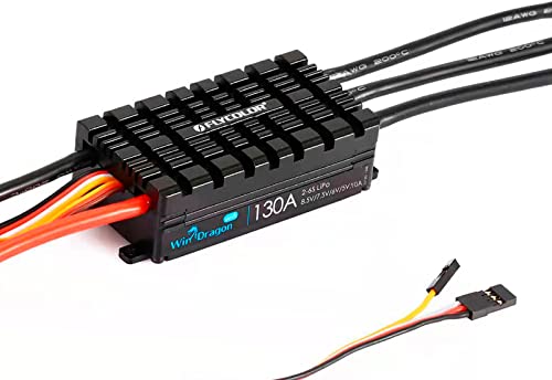 FLYCOLOR 130A ESC Electronic Speed Controll WiFi APP Programming with 10A 2-6S BEC for RC Hobby Model Aircraft Helicopter and Large Fixed Wing Aircraft