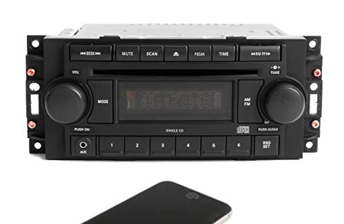 1 Factory Radio AM FM CD Auxiliary Input Bluetooth Compatible with 2004-2010 Jeep Dodge Chrysler REF P05064171AE