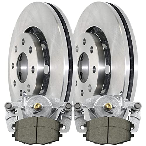 AutoShack BCPKG0461 Front Brake Rotors Calipers and Ceramic Pads Kit Set Driver and Passenger Side Replacement for Pontiac G3 Wave5 Chevrolet Spark EV Aveo5 2013-2015 Spark 2004-2009 Suzuki Swift+ FWD