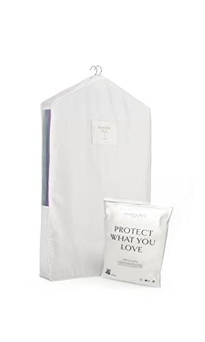 Luxury Cotton Garment Storage Bag | Short 40 Inch | Certified Organic Cotton Suit Bag | Breathable | For Jackets & Short Dresses Storage | Certified Carbon Neutral