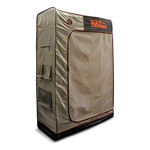 Scent Crusher Halo Series The Locker - Includes The Halo Battery Operated Portable Ozone Generator, Destroys Odors Within 30 mins, Great Storage & Scent Elimination for Your Hunting Gear