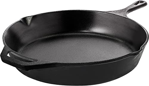 Utopia Kitchen 12 Inch Pre-Seasoned Cast Iron Skillet - Frying Pan - Safe Grill Cookware for indoor & Outdoor Use - Cast Iron Pan (Black)