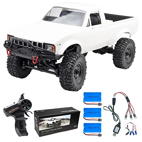LEOSO WPL C24 1/16 RC Crawler RC Car Upgraded 1200mah Battery RC Rock Crawler RC Trucks Off-Road 2.4GHz 4WD RTR Men Adult White