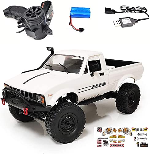 FMTStore WPL 1:16 C24-1 Upgrade Version Remote Control Car Full Scale 4WD Off-Road Truck with Headlight RC Car, Climbing Vehicle Speed Model Toys