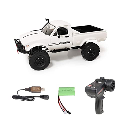 YIKESHU RC Crawler Offroad RC Truck 4x4 Remote Control Rock Crawler WPL C24-1 Pickup Trucks with Led Light, 2.4 Ghz 1/16 Scale All Terrain Car Brushed RTR Gift for Adults