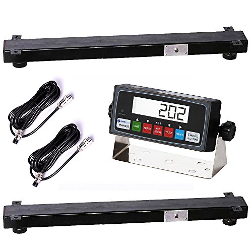 PrimeScales 10000lb Load Bar Scale Set for Cattle Scale, Hog Scale, Pig Scale, Goat Scale, Sheep Scale, Alleyway Scale, Chute Scale and Cage Scale | Two Weigh Bar and One Indicator Set (30")