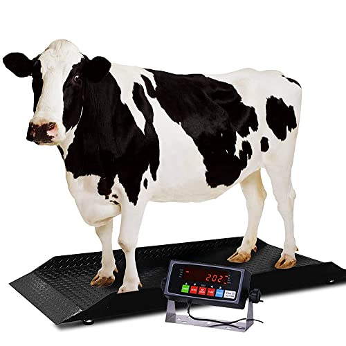 PEC Scales Large Farm Animal Scale/Digital Livestock Weighing Equipment, Capacity 4000 x 1 lb for Cattle, Horse, Goat, Cow, Alpaca, etc. (84x30)