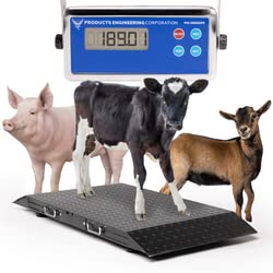 PEC Livestock Animal Scales, Medium Size Animals Vet Scale for Goat/Calf/Pig, 2000 x 0.5 lb Capacity LOC