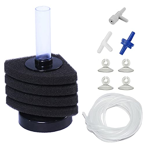 AQUANEAT Sponge Filter,Aquarium Sponge Filter for Fry Betta Shrimp Nano Fish Tank with Accessories (for 5-10Gal)