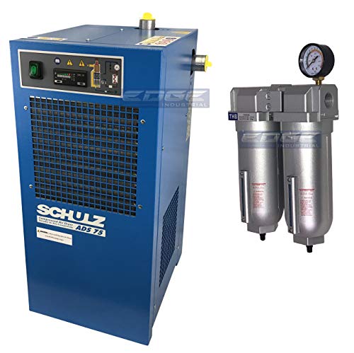 SCHULZ REFRIGERATED AIR DRYER FOR AIR COMPRESSOR, COMPRESSED AIR SYSTEMS, 75 CFM, GOOD FOR 15HP & 20HP COMPRESSORS (WITH PRE-FILTERS)