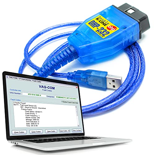 OHP 232 New VAG COM 409.1 KKL OBD2 USB Cable | Genuine Double K Line FTDI FT232RL Chip