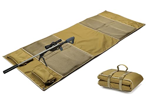 MOZETO Shooting Mat Extra Large Shooting Mats Prone Padded with Two Accessory Pockets for Range Shooting Rifle Hunting